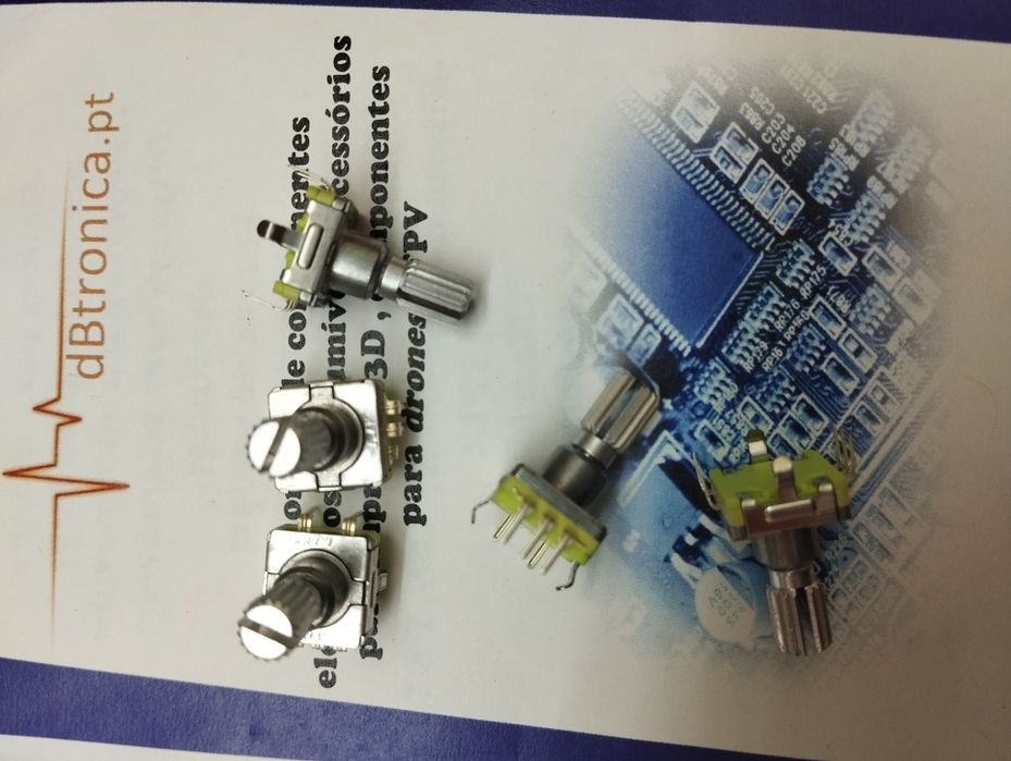 Rotary encoder in potentiometer style with push-button actuation.64586101453569120