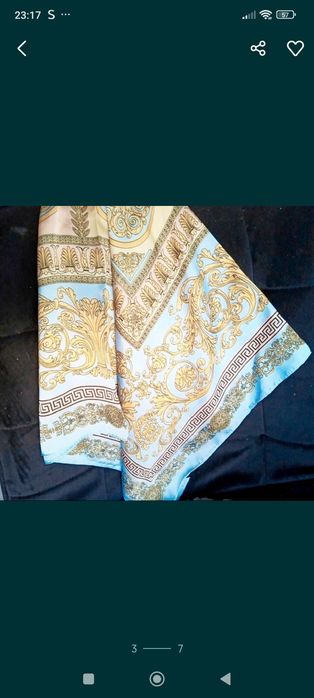 Nowa przepiękna chusta apaszka 70 x 70 cm jedwab sztuczny