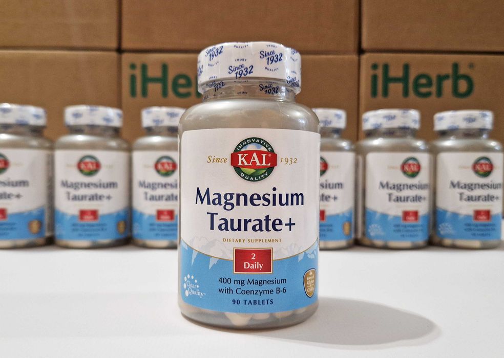 KAL Магний таурат с витамином B6, 200мг, 90 и 180шт. Magnesium Taurate