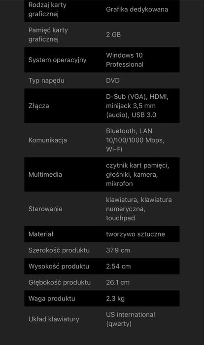 Lenovo ThinkPad E570 - uzywany przez 2miesiace