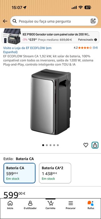 Bateria solar semi nova