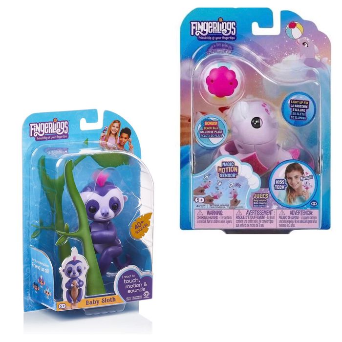 Інтерактивні іграшки WowWee Fingerlings - Дельфін та Лінивець