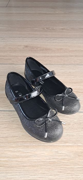 Czarne, brokatowe balerinki r.30 cupcake couture