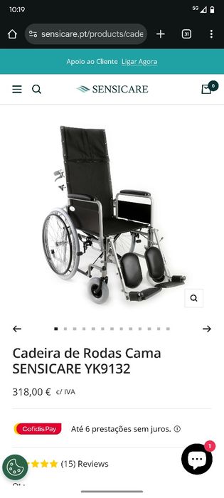 Cadeira de rodas cama sensicare