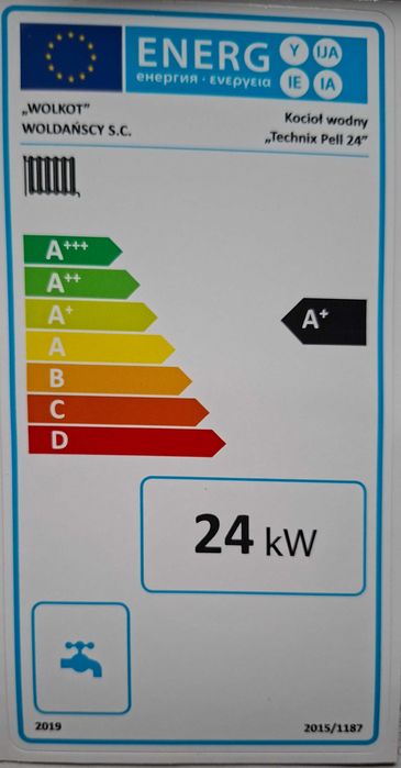Kocioł piec 24kW pellet drewno ekogroszek węgiel 5klasa WOLKOT kotły