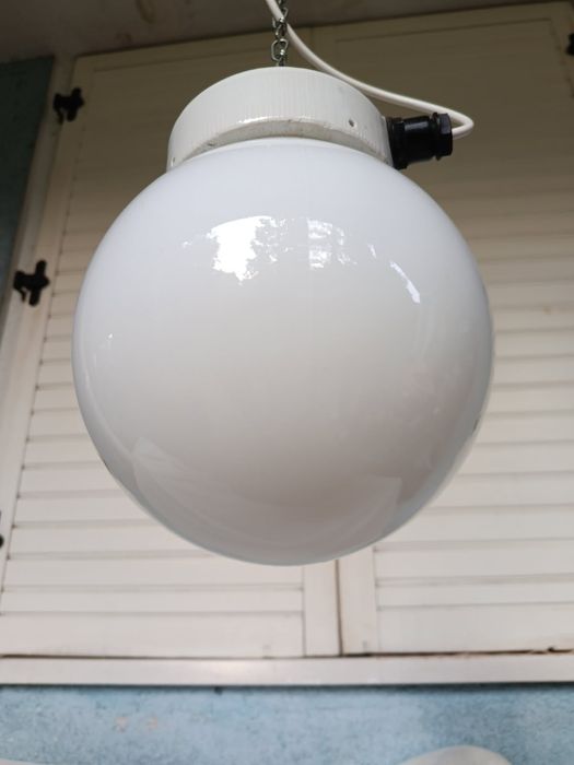 Ceramiczna Lampa sufitowa OPS wisząca Prl Industrialna. Dostępne 2sztuki.