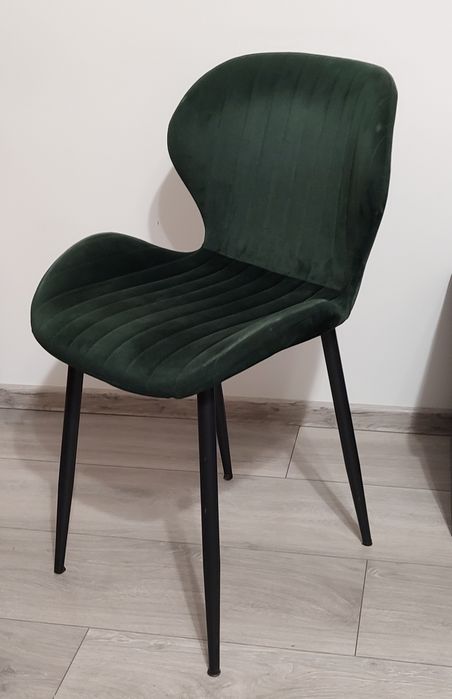 Krzesło welurowe DALLAS VELVET ciemno-zielone