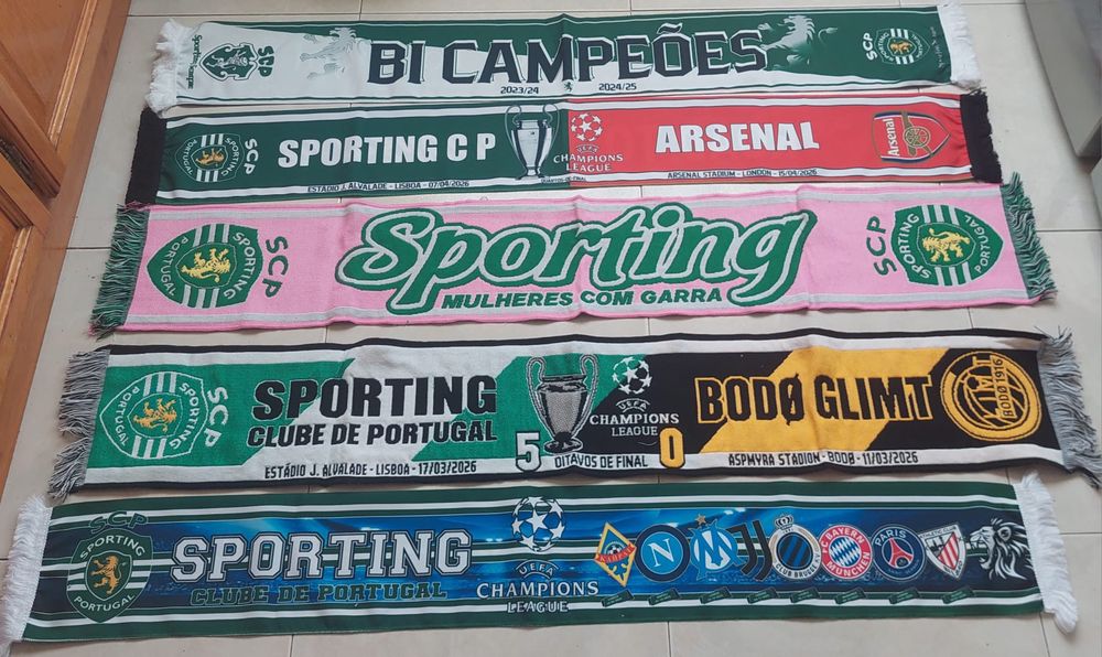 5 echarpes, bufandas scarf do Sporting