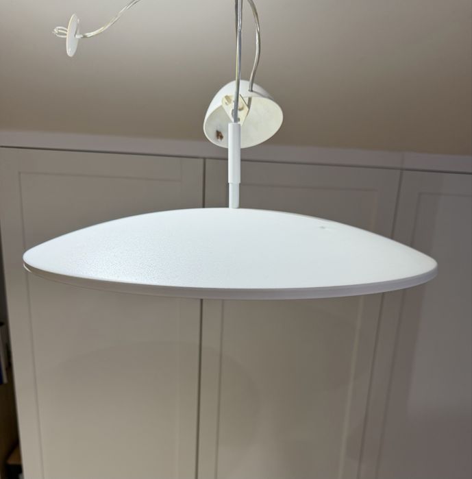Candeeiro suspenso de design — disco branco 48 cm