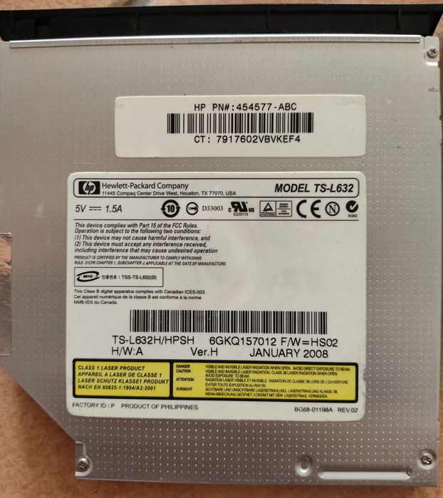 Leitor e Gravador DVD para computador portátil