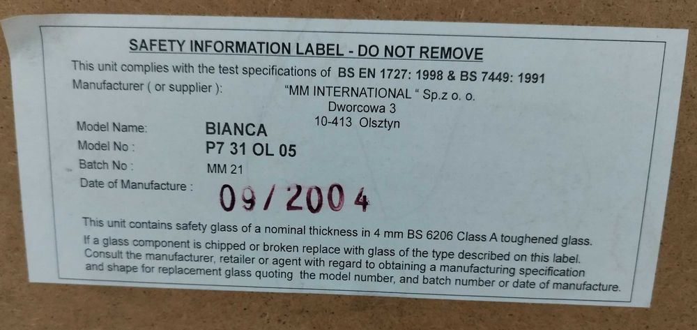 Polska witryna szklana