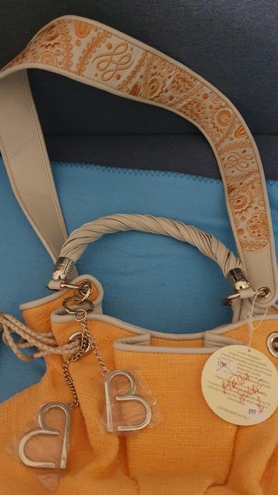 Torba typu Bucket Le Brigitte Bardot z pomarańczowej tkaniny Lancel
