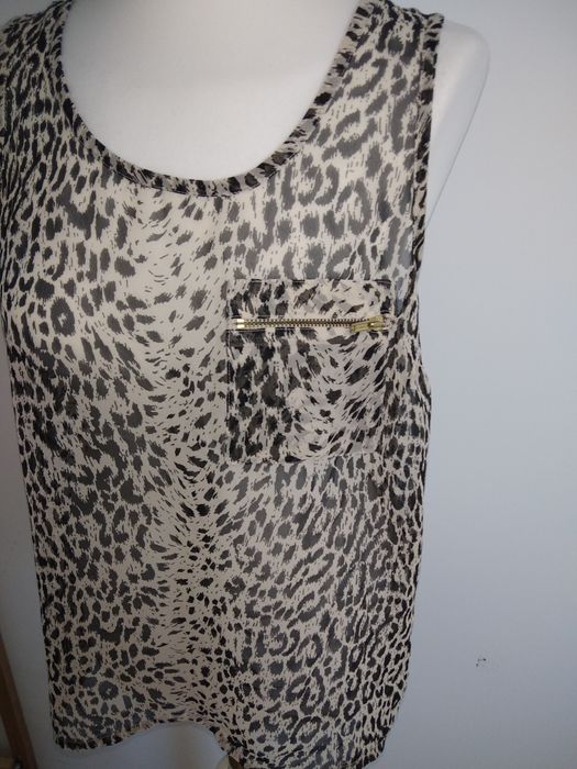 Bluzka mgiełka kieszonka z zameczkiem New Look 38 M