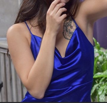 Niebieska bluzka - taliowany top Indygo Kobalt