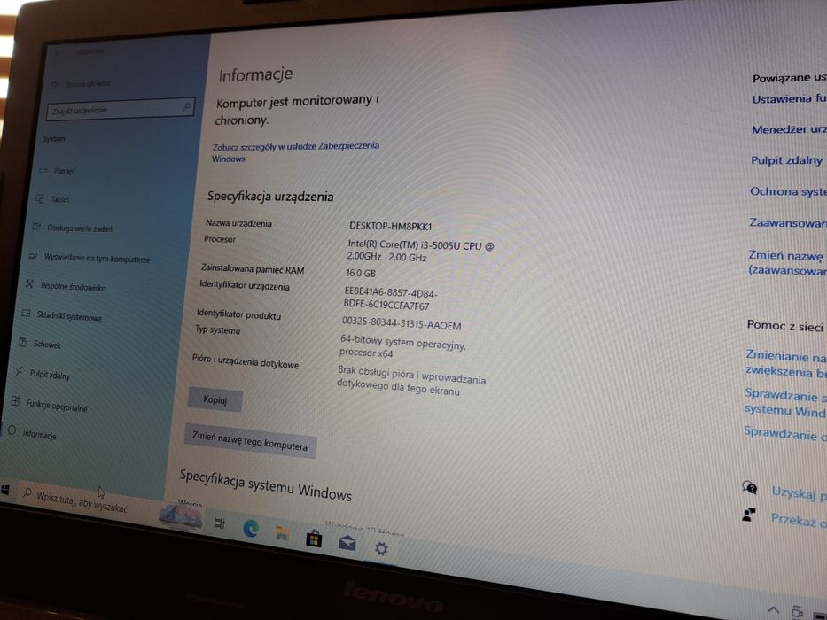 Laptop Lenovo B50-80 i3-5005U 16 GB Ram SSD 240 GB
