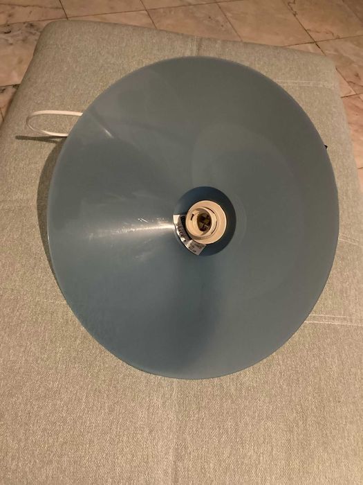 Candeeiro de teto suspenso moderno (azul/ prateado) - 35 cm