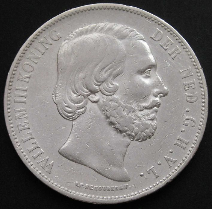 HOLANDIA 2,5 guldena 1874 - król Wilhelm - Willem - srebro
