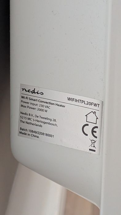 Aquecedor convector Wi-Fi