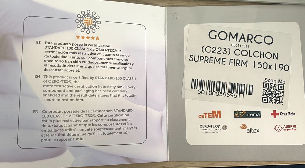Cama de casal box e colchão supreme firm de molas ensacadas de alta qualidade