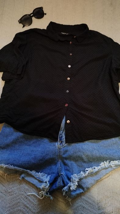 Czarna krótka koszula Reserved