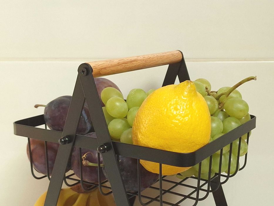N O W Y koszyk na owoce warzywa metalowy czarny loft do łazienki