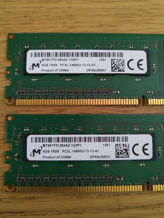 2 x 4 GB a 1600 MHz ram