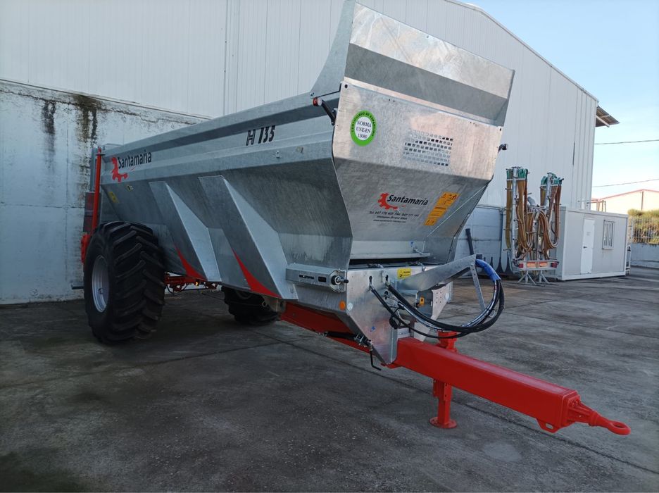 Reboque Espalhador de Estrume-Santamaria H135-Galvanizado-12t / 14m3