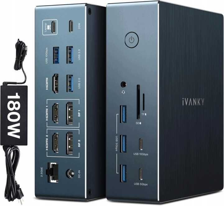 Stacja dokująca Ivanky FusionDock Pro 2 20w1 do MacBooków Pro/Air 180W