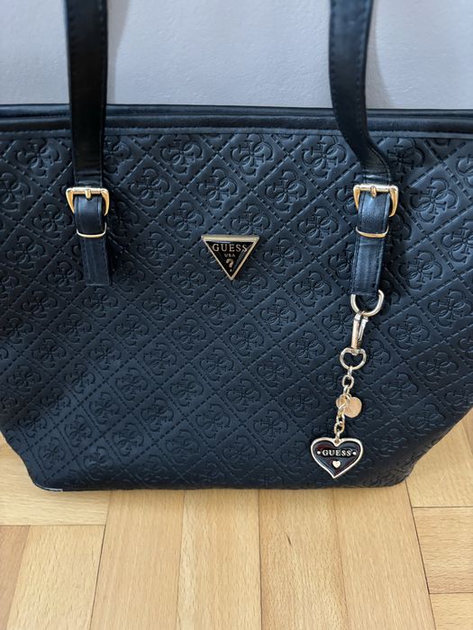 Jak nowa czarna torba szoperka Guess A4