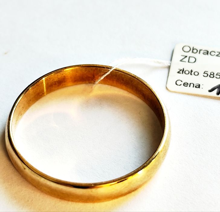 Złota obrączka 585 4,18g rozmiar 31 NOWA !