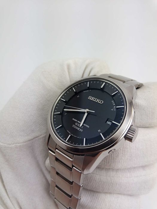 Мужские часы Seiko Solar SBTM211 титан радиоконтроль сапфир Japan made