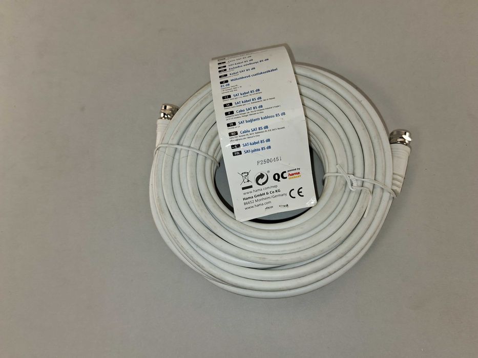 N180 Kabel Antenowy SAT Hama 10 M F-Plug 85 DB Classic Line