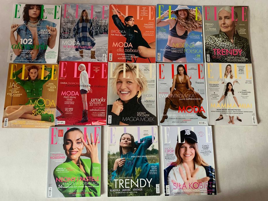 zestaw magazynów czasopism Elle archiwalne numery