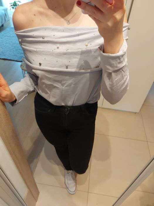 Bluzka hiszpanka z koralikami