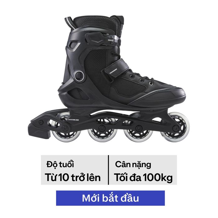 Patins em Linha Adulto FIT100 Preto/Prateado