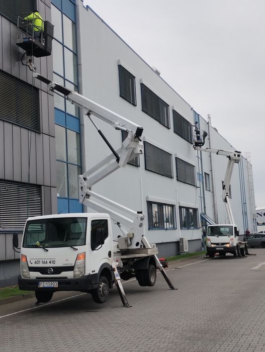 Podnośnik koszowy Poznań 20m usługi zwyżka wysięgnik wynajem