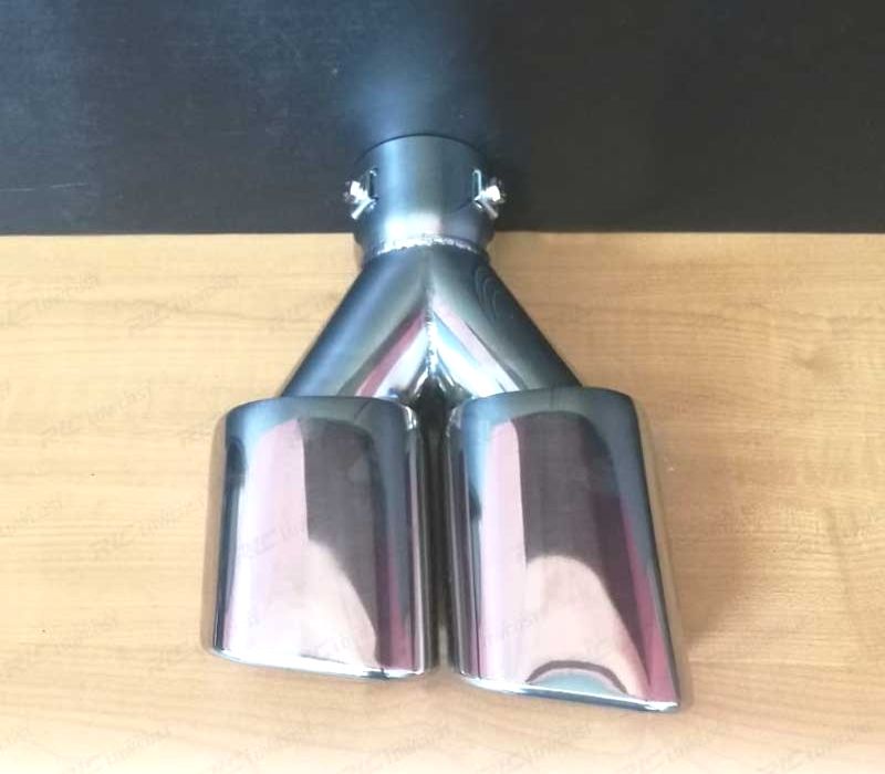 PONTEIRA DE ESCAPE DUPLA RECTANGULAR EM INOX UNIVERSAL