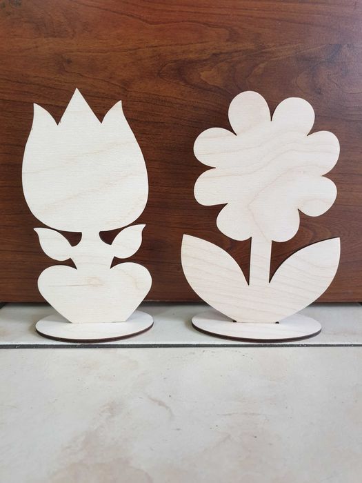 Drewniany kwiatek prezent dekor 17cm