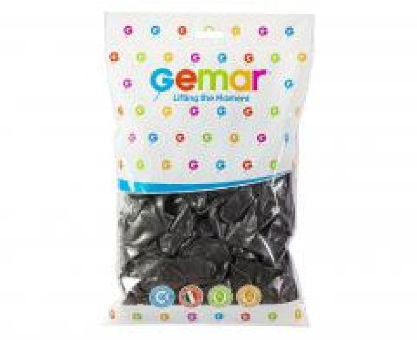 Balony Gemar metal czarne 100szt Godan