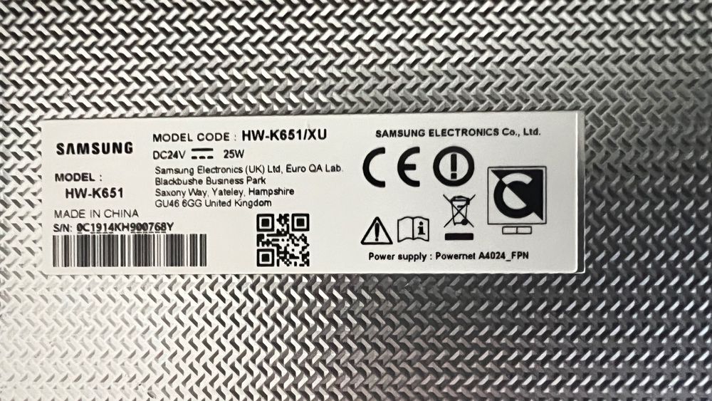 Samsung HW-K651 soundbar 3.1 prata + subwoofer