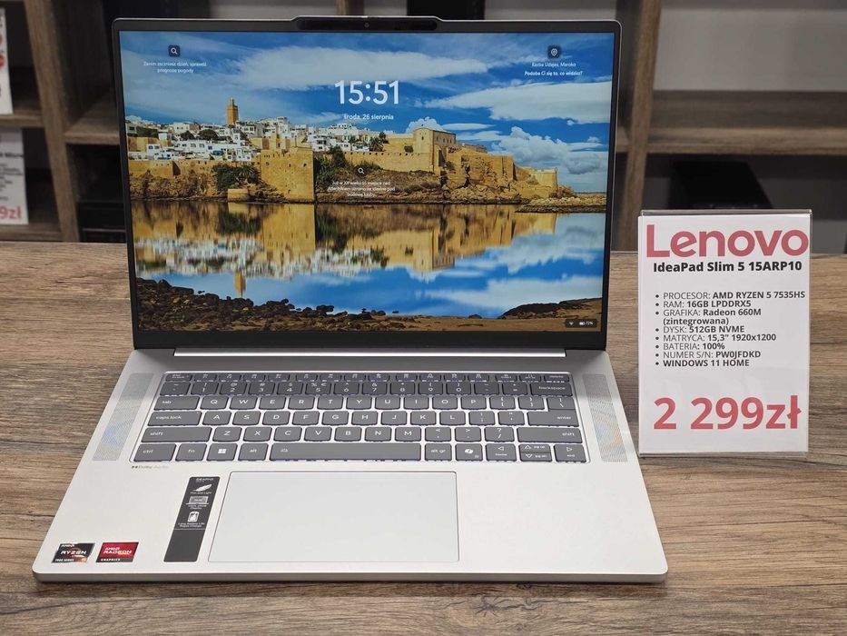 Laptop Lenovo IdeaPad Slim 5 15ARP10 Ryzen 5 7535HS/16GB/512GB/WIN11 stan bdb gwarancja