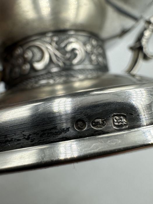 Polska stara piękna srebrna cukiernica srebro Warmet