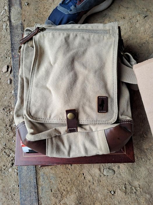 Torba z bawełny i skóry bydlęcej