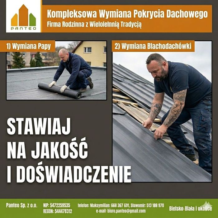 Usługi dekarskie, naprawy dachów
