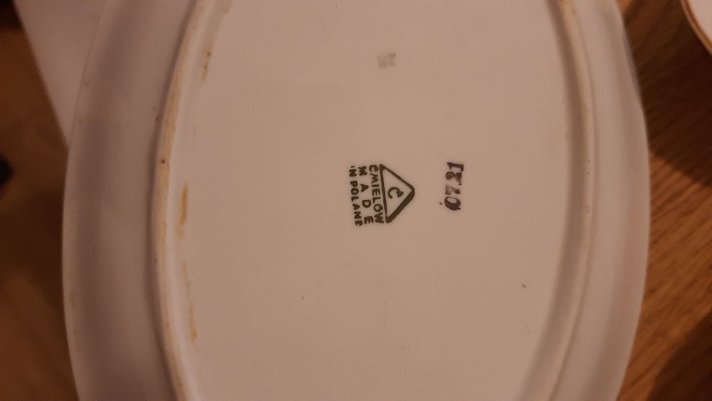 Pozłacana, sygnowana porcelana Chodzież Ćmielów Wałbrzych PRL