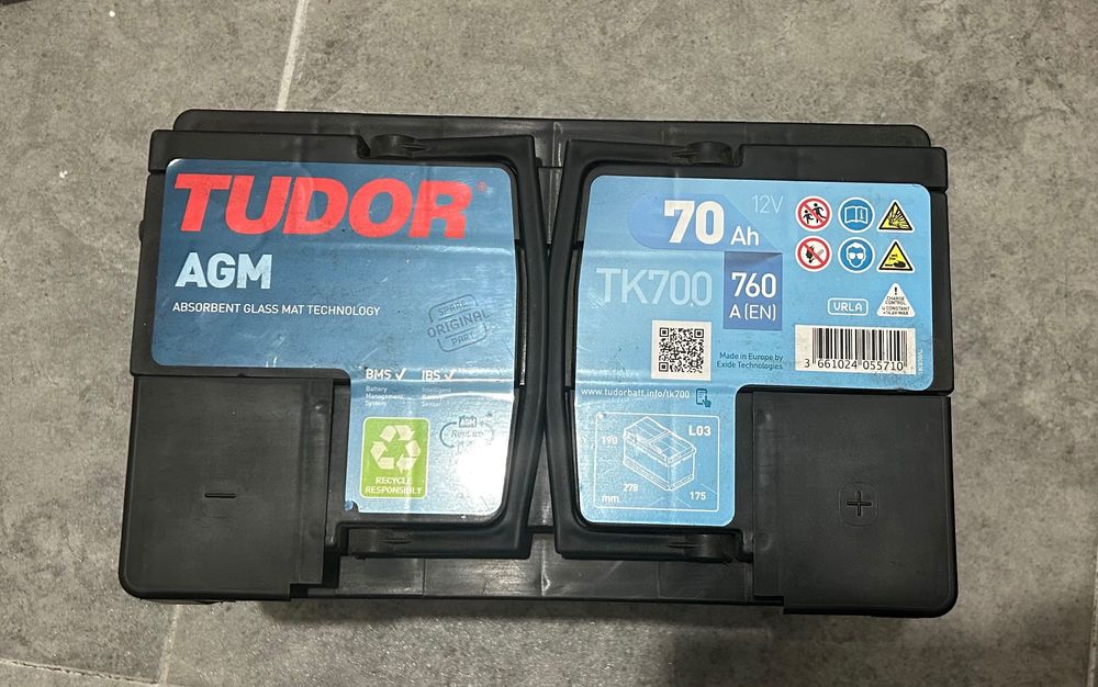 Акумулятор Tudor AGM 70 Ah