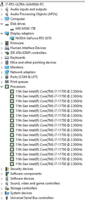 Gamingowy PC i7-11700 / RTX 3070 / 32GB RAM / 1TB SSD / RGB