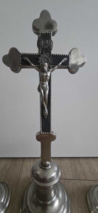 Zestaw kolędowy, krzyż, lichtarz