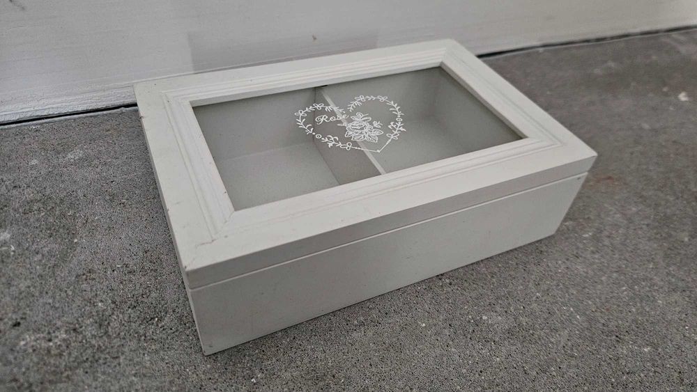 Stylowa biała szkatułka Shabby Chic | Prowansalska | Pudełko ozdobne