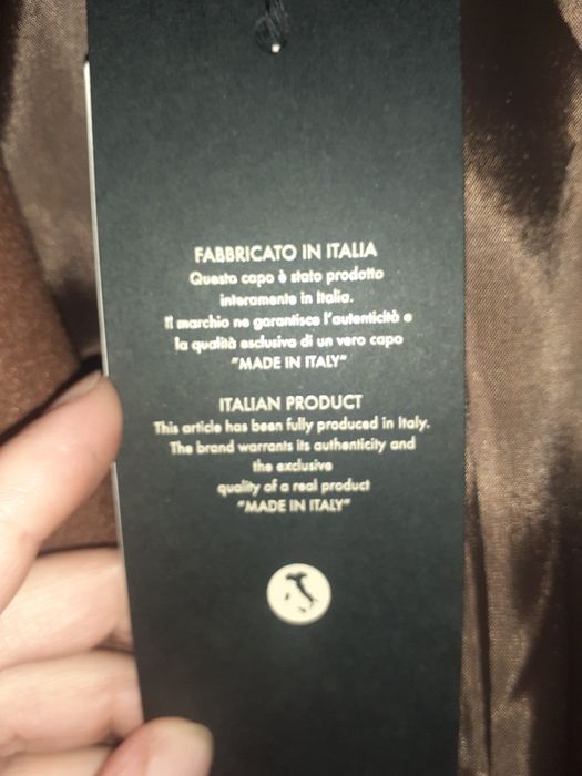Nowy płaszcz camel Made in Italy oversize